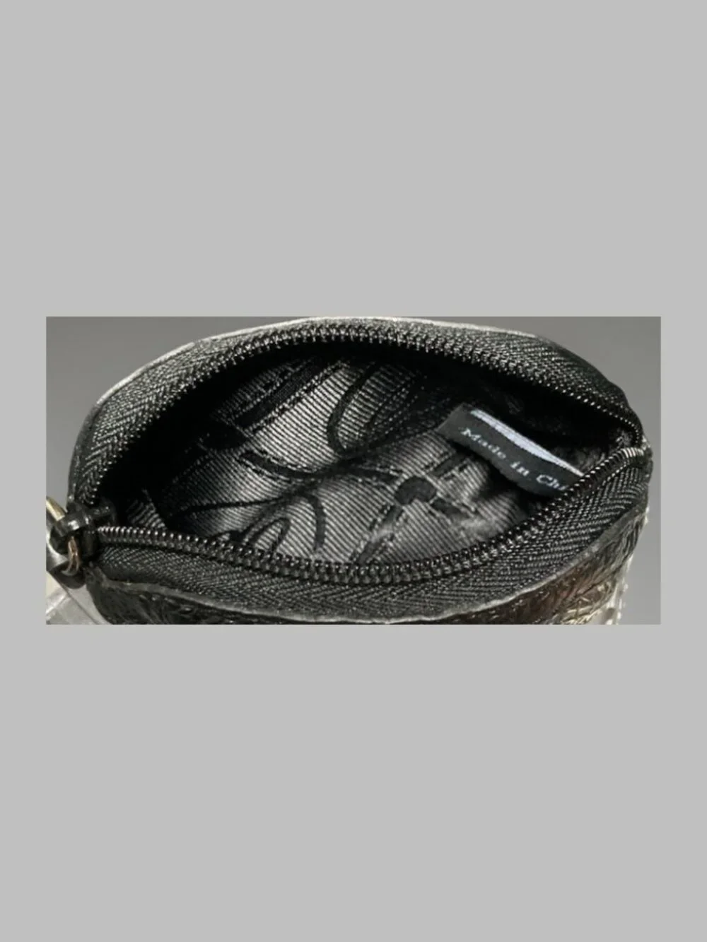Brighton Black Brown Snakeskin Leather Coin Purse Zip Pouch Heart Vintage